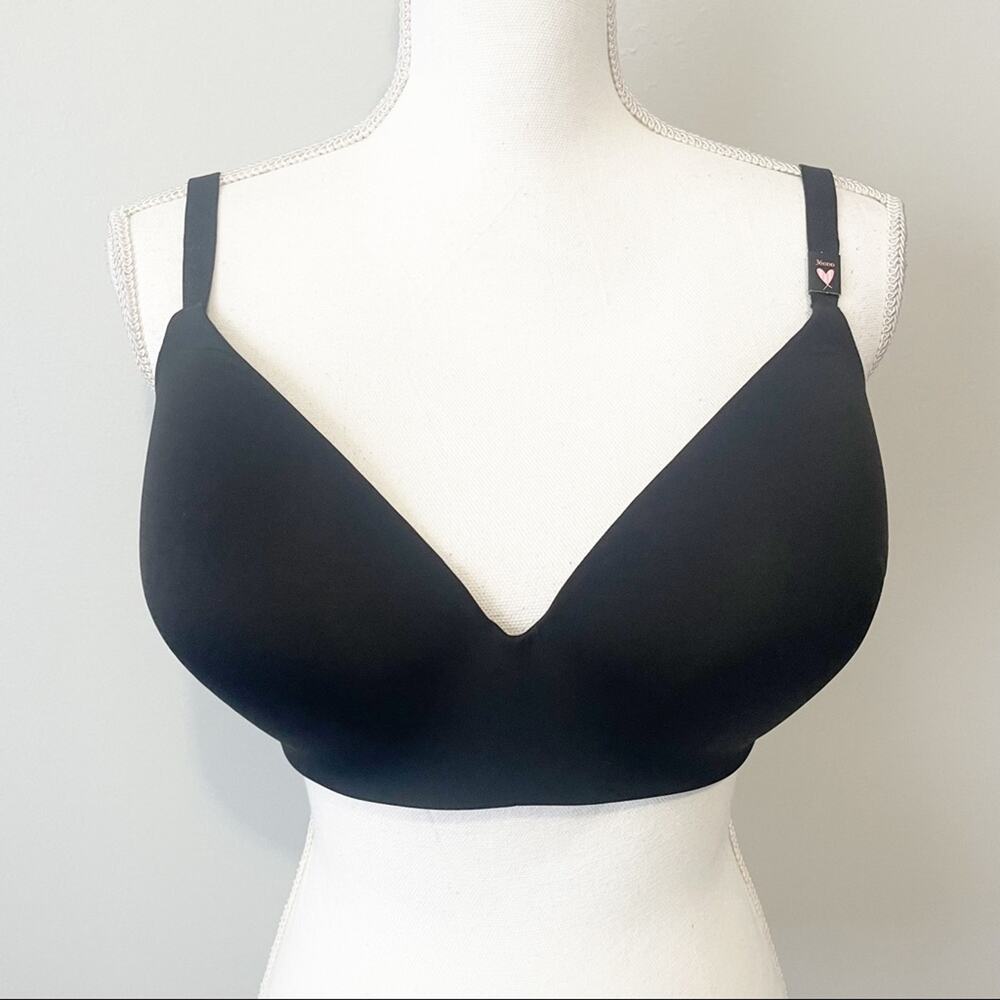 Victoria Secret black t shirt lightly lined wireless bra 36DDD NWT new